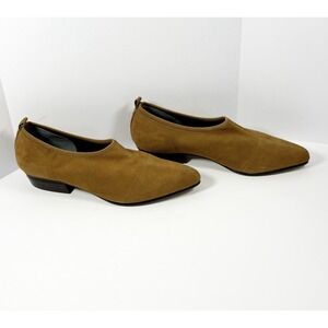 Naked Feet Caldi Pointed Toe Pump Comfort Slip On Loafer Low Heel Tan Suede 7.5